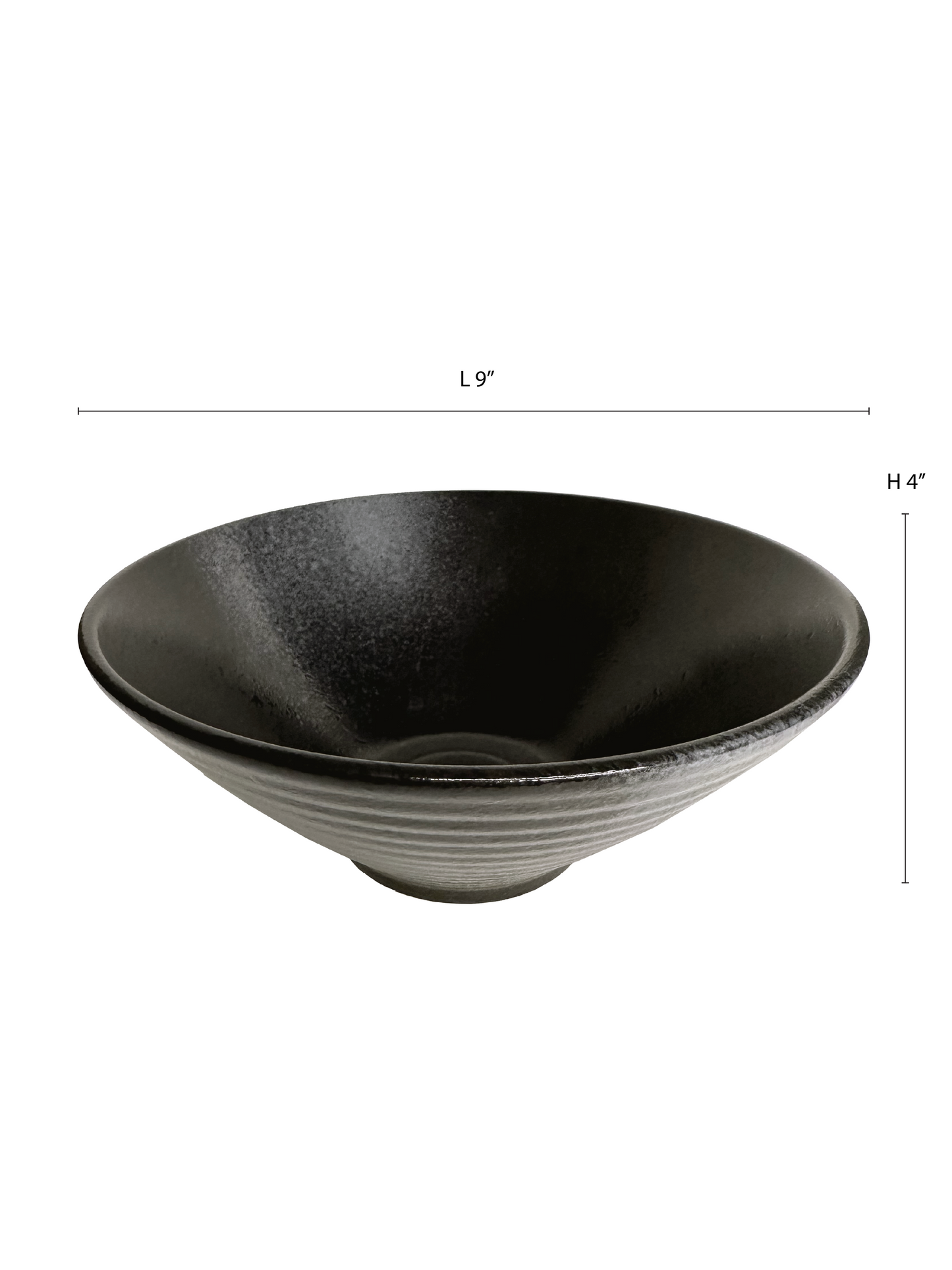 Zena 9" Ceramic Ramen Bowl (Black)