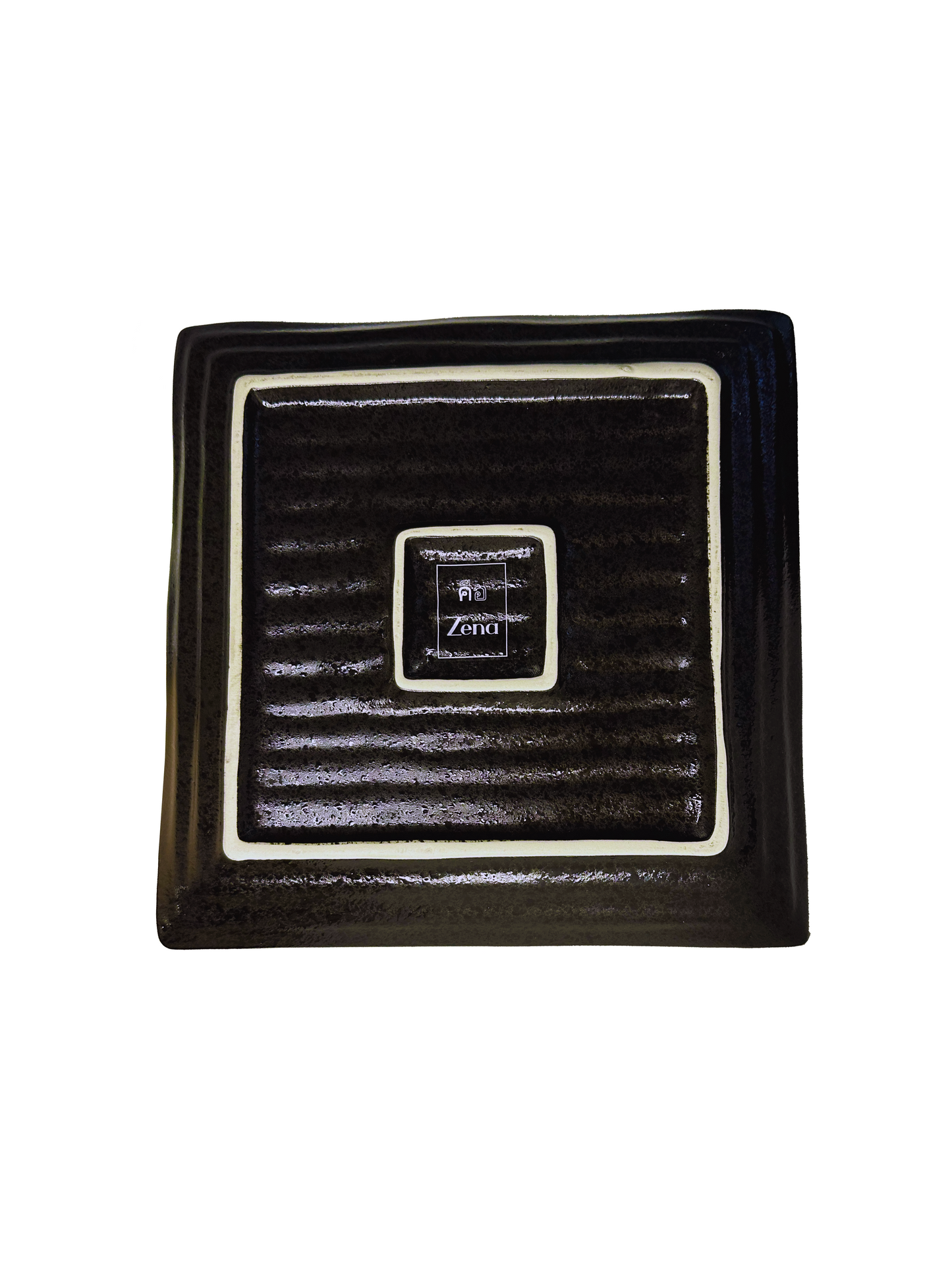 Zena 9" Square Ceramic Black Plate